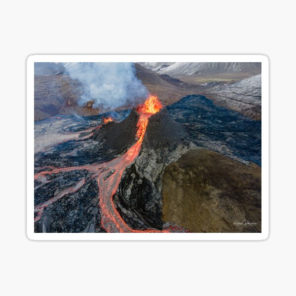 Volcano in Iceland Sticker
