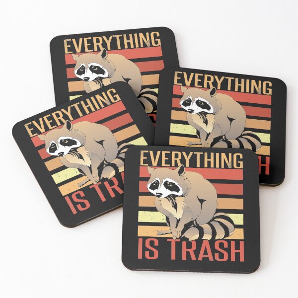Item preview, Retro Vintage Everything Is Trash Funny Sarcastic Raccoon Camping Hiking designed and sold by 2MDesign.