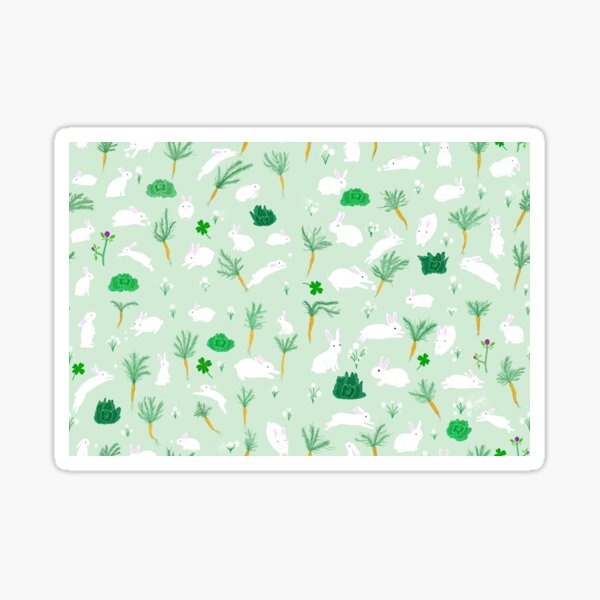 Item preview, Pale green and white bunny pattern  designed and sold by Rachel Yelland.