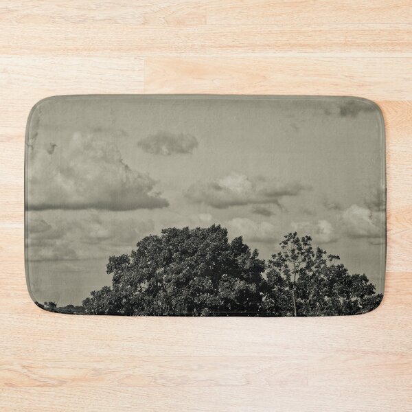 Item preview, Black and white vintage style photo of very clearly defined clouds ,the sky and some large tree leaves designed and sold by FCEalin.