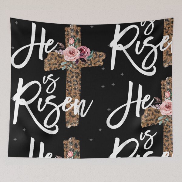 Item preview, He Has Risen Easter Day Jesus Cross Leopard designed and sold by Kingpoew.