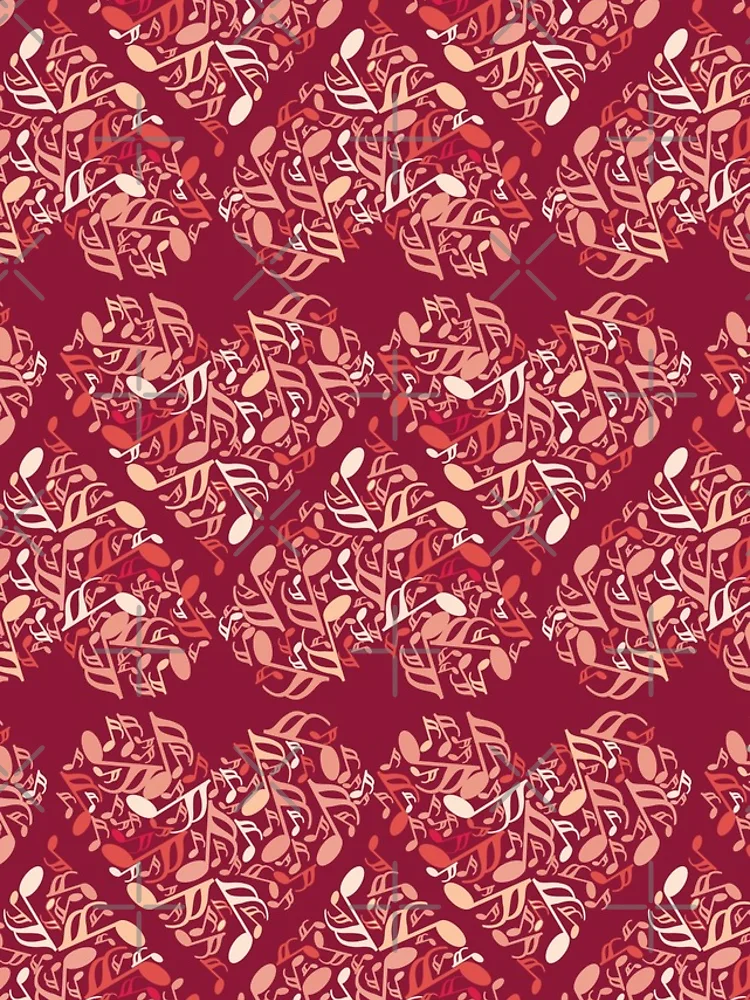 Thumbnail 4 of 4, iPhone Case, Music Notes Heart Reds Pattern designed and sold by BartholGraphics.