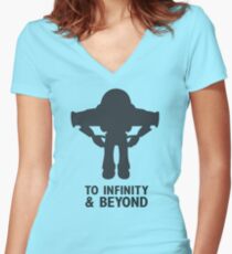 Buzz Lightyear: To Infinity & Beyond - Black Women's Fitted V-Neck T-Shirt