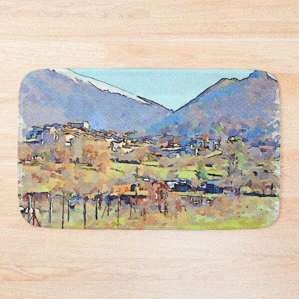 Item preview, Camerata Nuova: landscape with village and mountains designed and sold by Giuseppe Cocco.