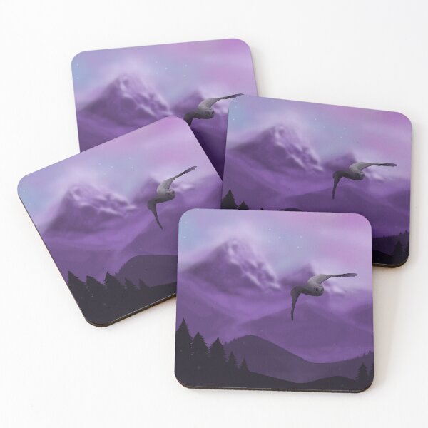 Item preview, Misty Mountains - Flying Owl (purple) designed and sold by zazuzanta.