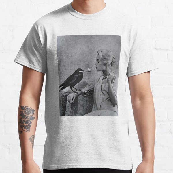 Tippi Hedren having her cigarette lit by a crow on the set of The Birds Classic T-Shirt