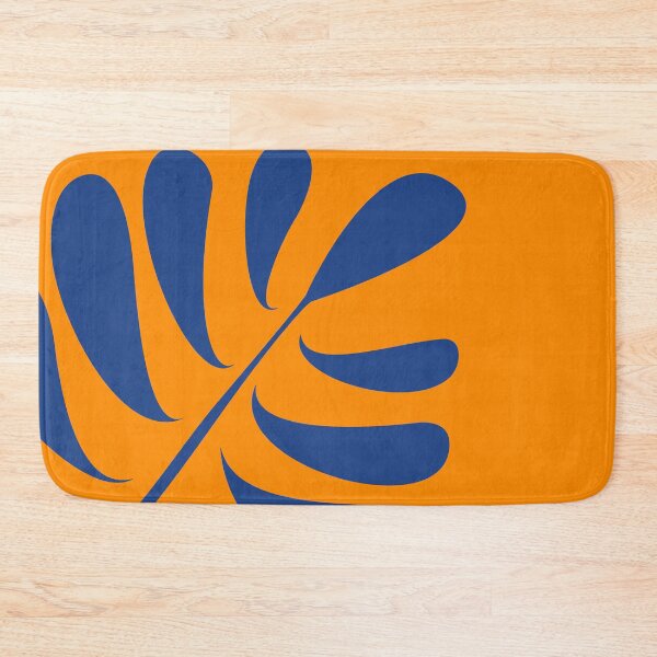 Item preview, Pinnate leaves blue on orange designed and sold by AmilysFriends.