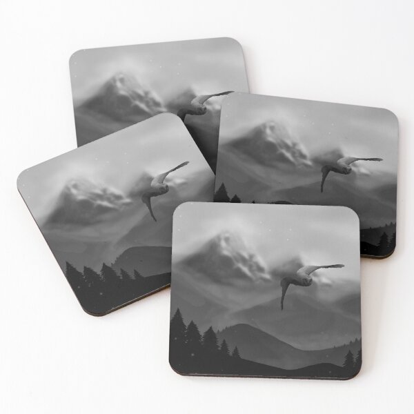 Item preview, Misty Mountains - Flying Owl (dark) designed and sold by zazuzanta.