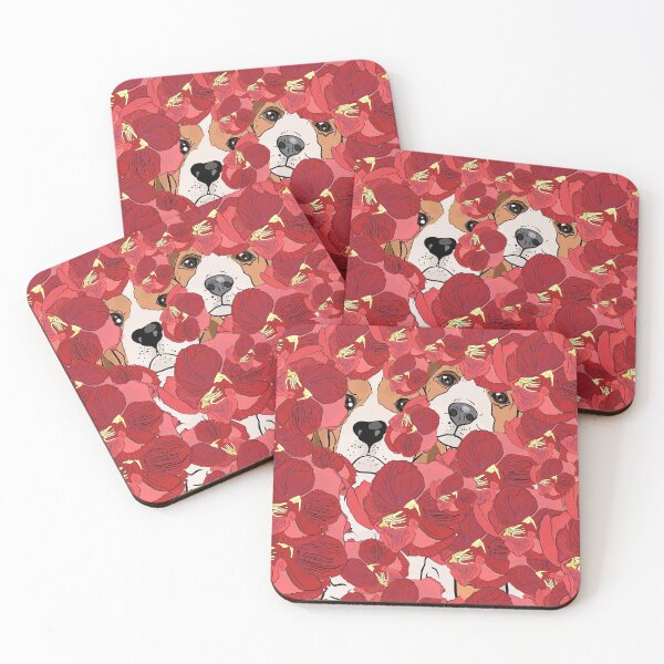 Item preview, puppies in flowers designed and sold by Anastasiia Yurevych.