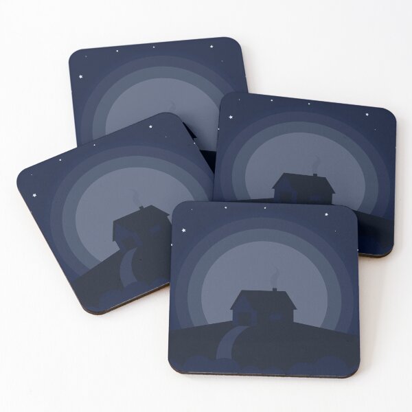 Item preview, Hut Silhouette Moonlight Vector Illustration designed and sold by graphicbidu.