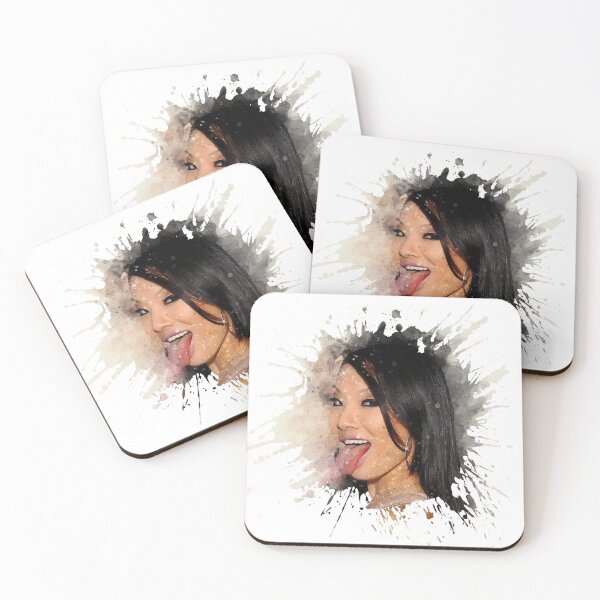 Item preview, Asa Akira splash watercolor portrait designed and sold by madkitten.