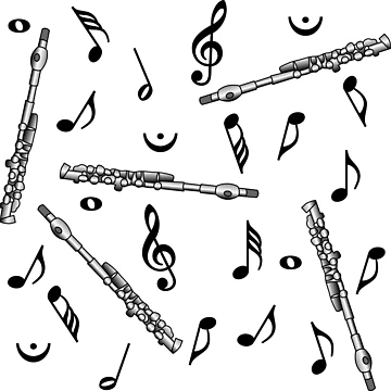 Artwork thumbnail, Piccolo Music Note Pattern by BartholGraphics