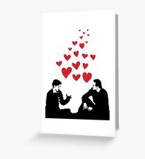 Cherik in the Field with Hearts Greeting Card