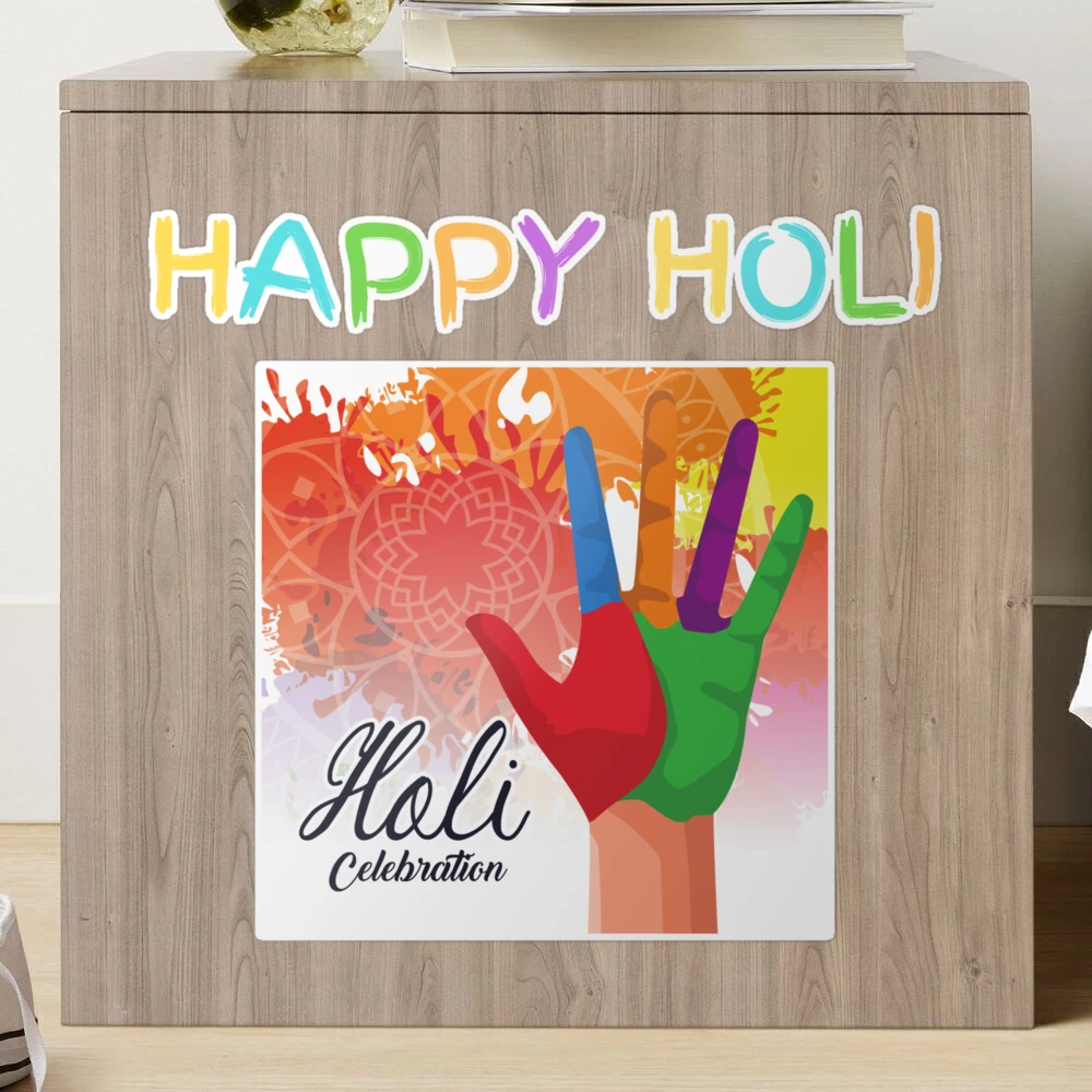 Image of Happy Holi Abstract Painting Art-HS771320-Picxy