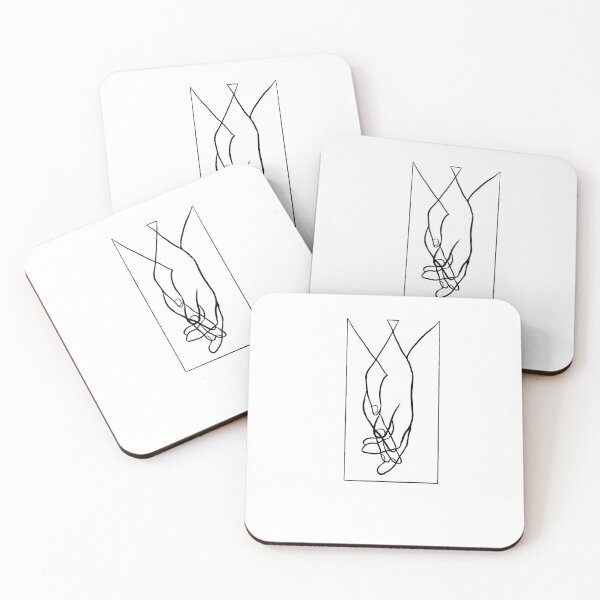 Item preview, intertwined hands line art designed and sold by mxxganquinzx.