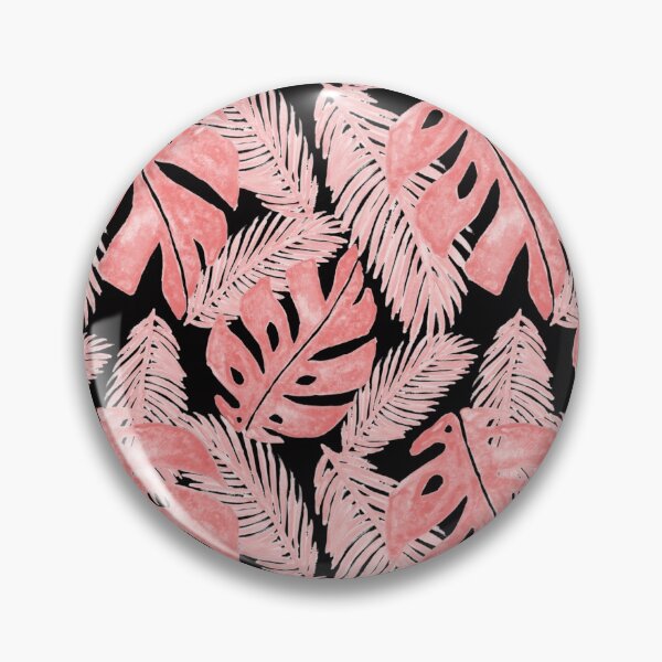 Item preview, Tropical Monstera Leaf Pattern Pink and Black designed and sold by Julie Erin Designs.