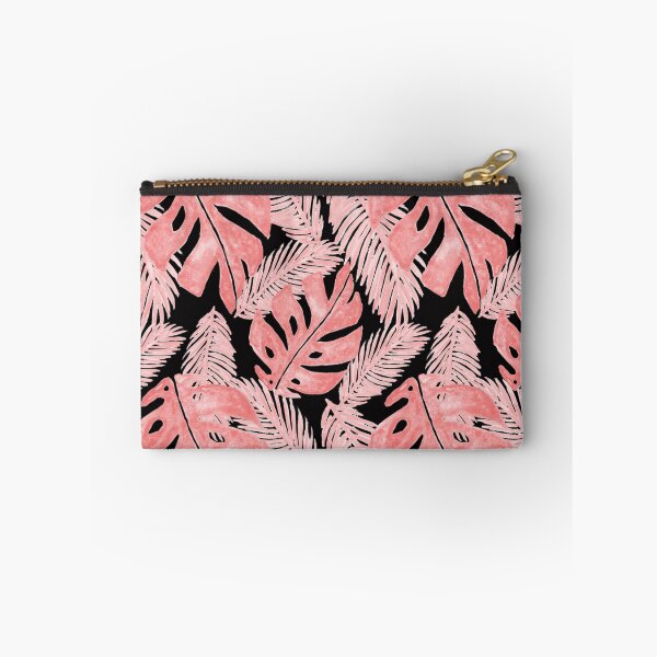 Item preview, Tropical Monstera Leaf Pattern Pink and Black designed and sold by Julie Erin Designs.