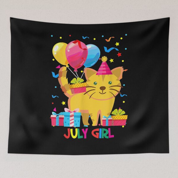 Item preview, Birthday Cute July Cat Girl  designed and sold by sariyahharry.