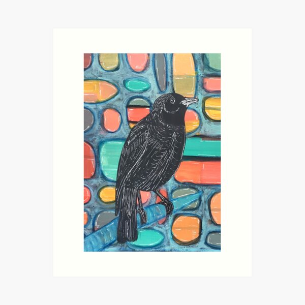 Blackbird Watcher Art Print