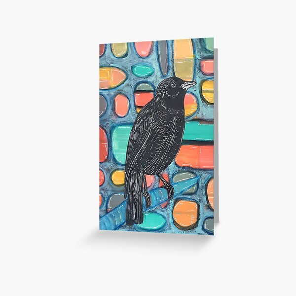 Blackbird Watcher Greeting Card
