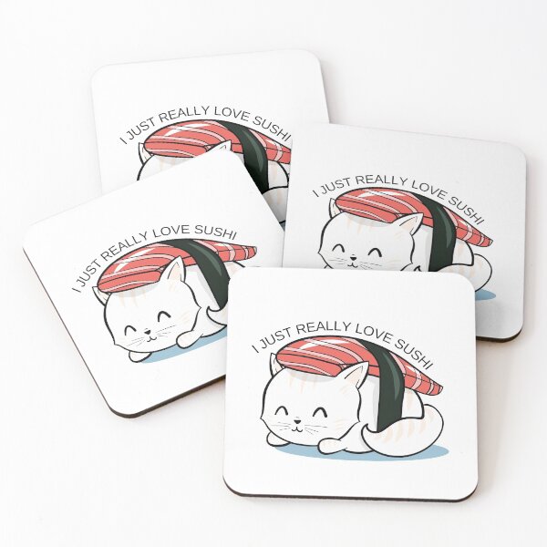 Item preview, Funny Sushi Cat Roll | I Just Really Love Sushi designed and sold by KarolinaPaz.