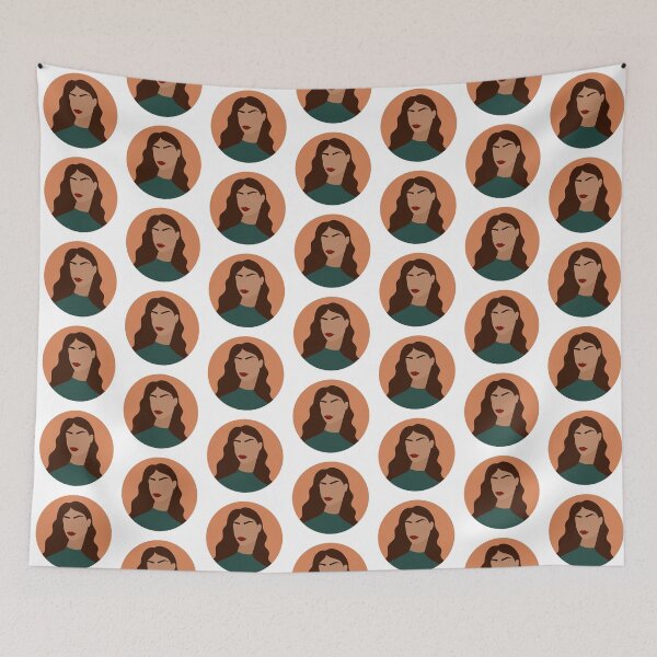 Item preview, Bold Modern Female Portrait of Woman with Brown Hair designed and sold by Illustratebynat.