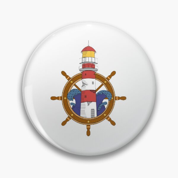 Item preview, Steering wheel lighthouse illustration designed and sold by tfandesigns.