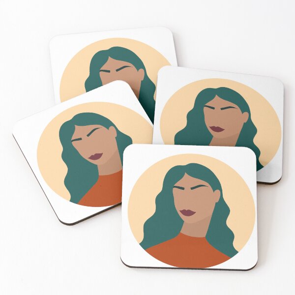Item preview, Bold Modern Female Portrait of Woman with Turquoise Hair designed and sold by Illustratebynat.