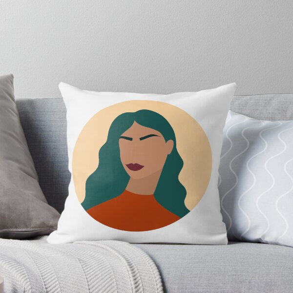 Item preview, Bold Modern Female Portrait of Woman with Turquoise Hair designed and sold by Illustratebynat.