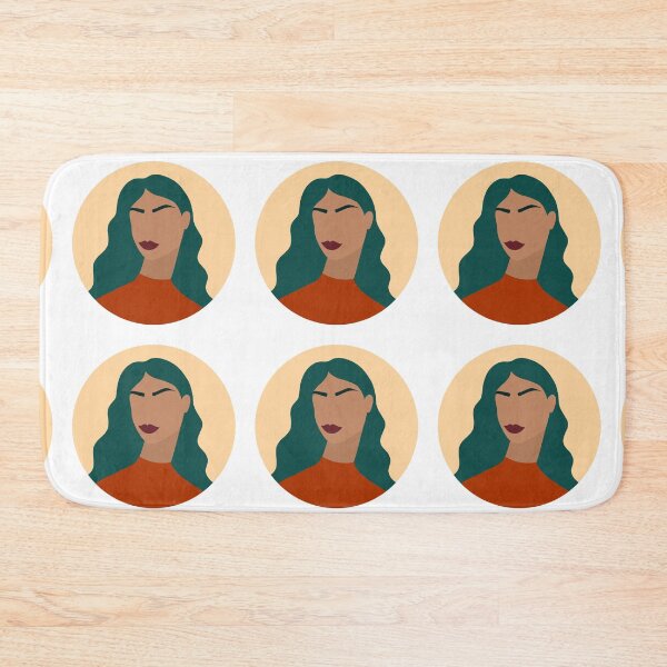 Item preview, Bold Modern Female Portrait of Woman with Turquoise Hair designed and sold by Illustratebynat.