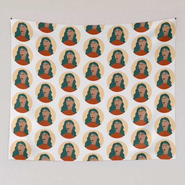 Item preview, Bold Modern Female Portrait of Woman with Turquoise Hair designed and sold by Illustratebynat.