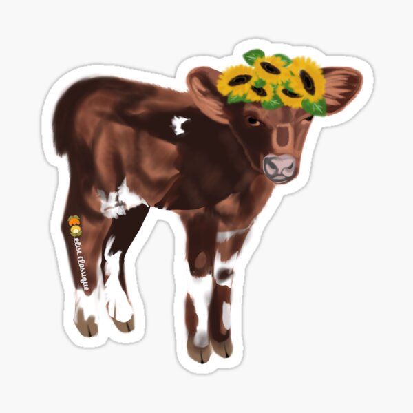 Item preview, Sunflower Crown Cow designed and sold by eliseclassique.