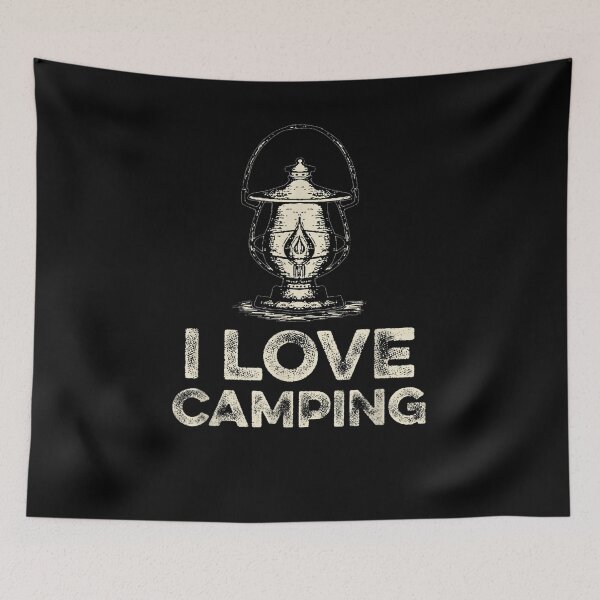 Item preview, I Love Camping Retro Oil Lamp Camper  designed and sold by dannareyansh.