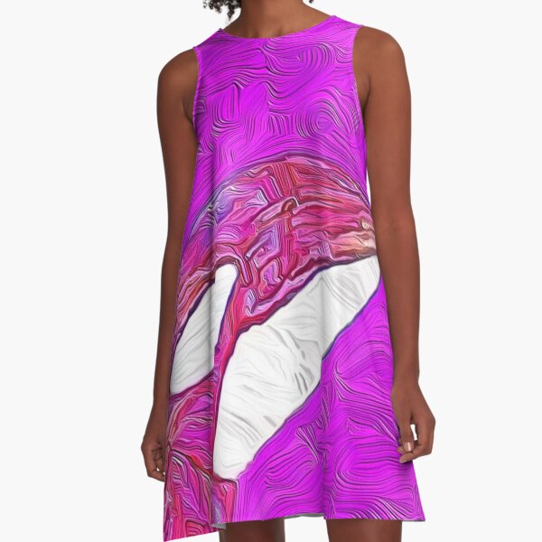 Pink Orca on Maroon A-Line Dress