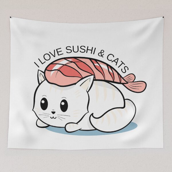 Item preview, I Love Sushi And Cats designed and sold by KarolinaPaz.