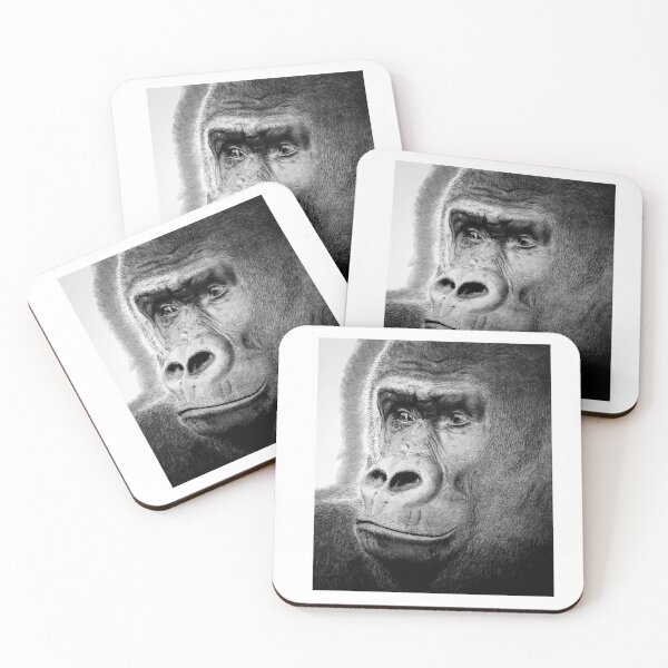 Item preview, Gorilla Fund - Black and White Gorilla Pencil Sketch designed and sold by RomeoSketches.