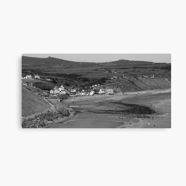 Black and White Aberdaron Bay Canvas Print
