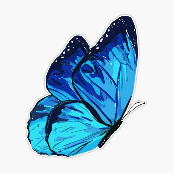 Blue Butterfly Sticker – Moon Light Sticker Co.