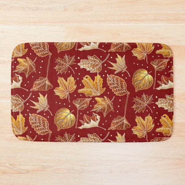 Item preview, Leaves pattern outlined with white/autumn pattern  designed and sold by A Sweet  Fragrance Art.