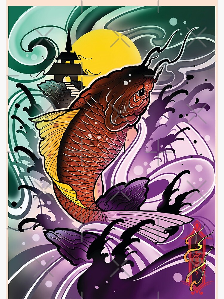 Koi Fish By Luke Red Spiral Notebook For Sale By Lukeredtattoo