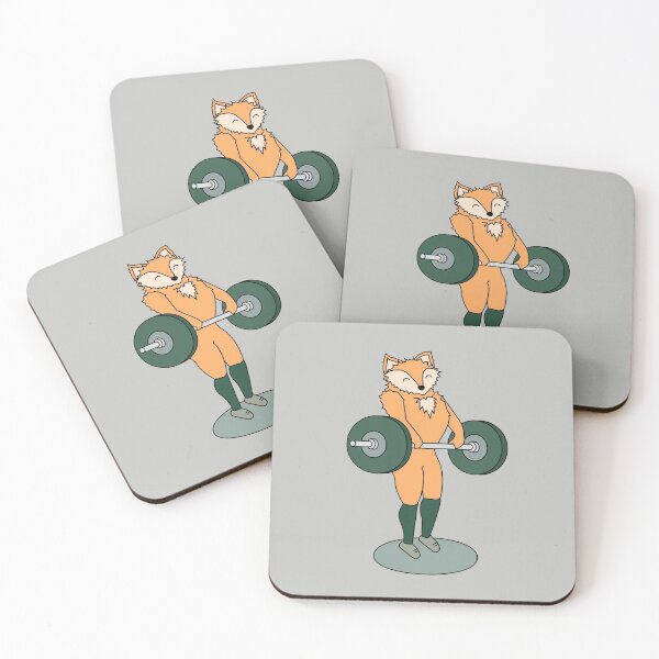 Item preview, crossfit fox with barbell and weights doing a pull designed and sold by TrueType.