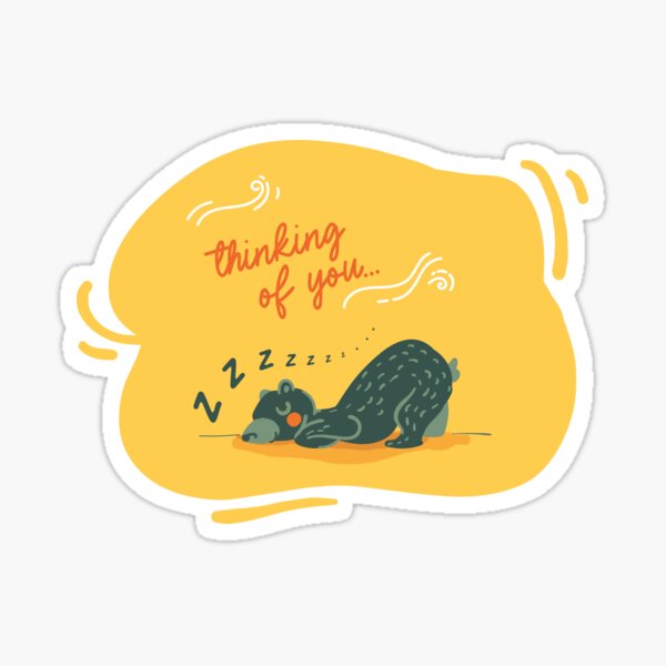 Petit ours vert qui dort Sticker