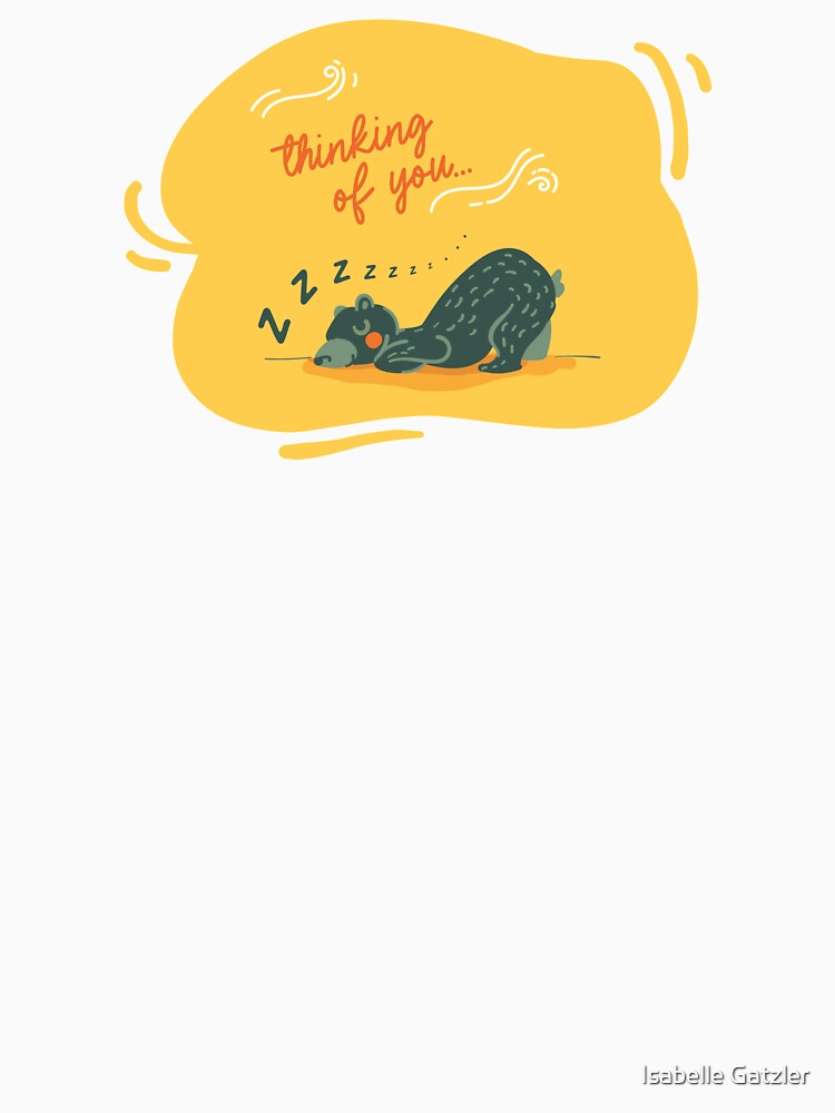 Aperçu 7 sur 7. T-shirt classique avec l'œuvre Petit ours vert qui dort créée et vendue par igatzler.