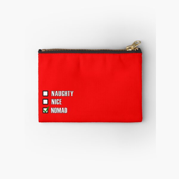 Item preview, Naughty Nice Nomad Funny Nomadic lifestyle Green tick check box - Sleek white and black typography design (red mode) designed and sold by Deegital18.