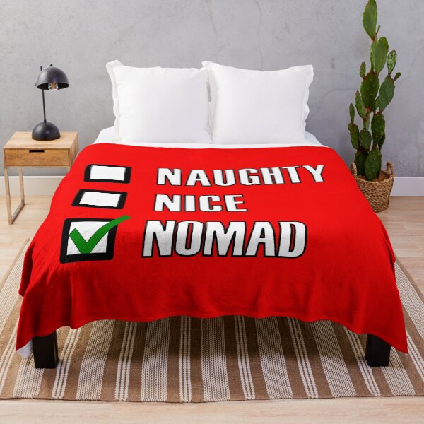 Item preview, Naughty Nice Nomad Funny Nomadic lifestyle Green tick check box - Sleek white and black typography design (red mode) designed and sold by Deegital18.