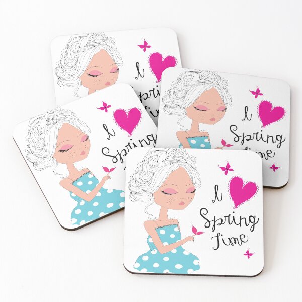 Item preview, Girls Love Spring Time Cute Girls Carton With Butterfly Design designed and sold by topdesignarts.