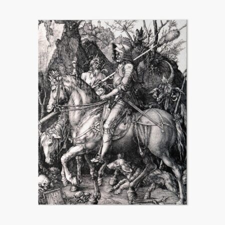 The Knight, Death and the Devil, by Albrecht Durer Art Board Print