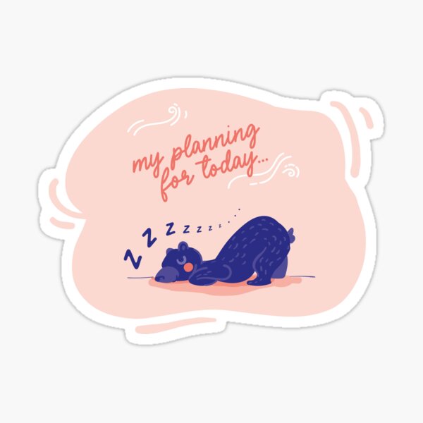 Petit ours bleu qui dort Sticker