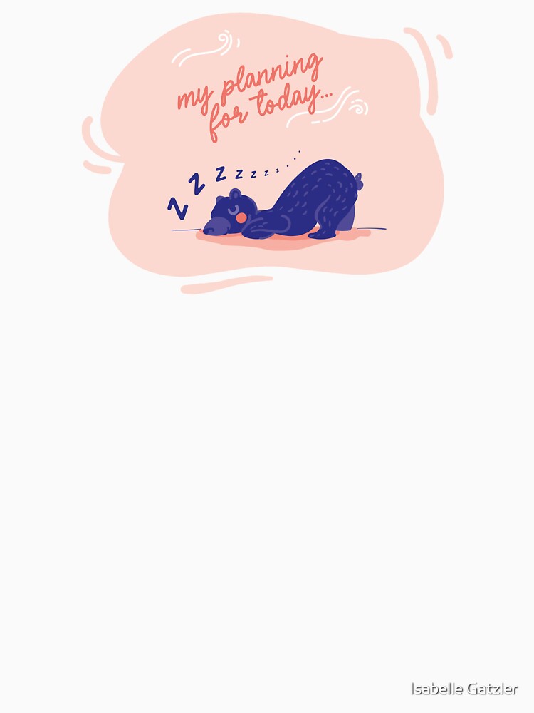 Aperçu 7 sur 7. T-shirt classique avec l'œuvre Petit ours bleu qui dort créée et vendue par igatzler.