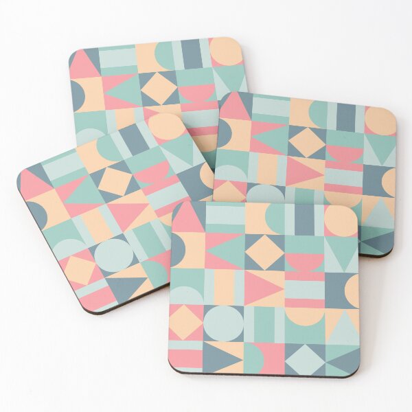 Item preview, Abstract Geometric Composition Pastels Checkered designed and sold by Printables Passions.